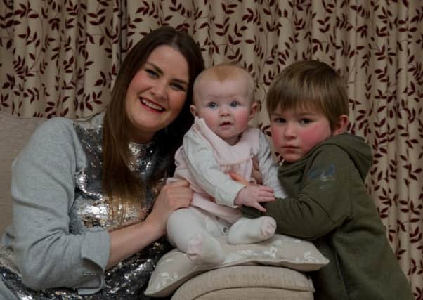 CONNECTION: Claire Morritt with children Joseph, four, and Gabriella, five months.
