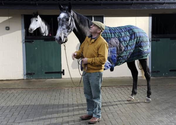 Yorkshire trainer Malcolm Jefferson with Cloudy Dream. PIC: Bruce Rollinson