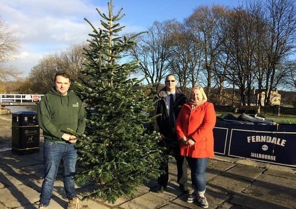 GIFT: The Rodley lights switch-on has benefited from the donation of a Christmas tree.