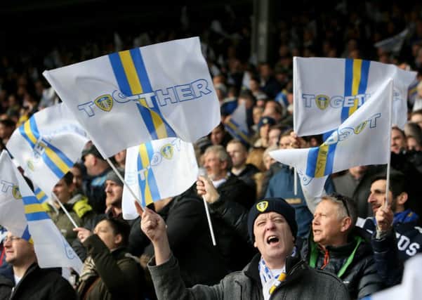 TOGETHER: Leeds United's fans show their support as the Whites show no signs of flagging against Middlesbrough. PIC:  Jonathan Gawthorpe