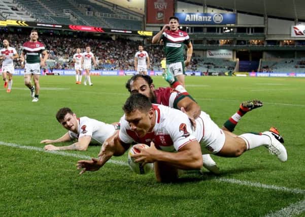 CUP OF HOPE: Several nations have raised the profile of rugby league at the World Cup, including Lebanon, who gave England a tough game. Picture: NRL Photos.