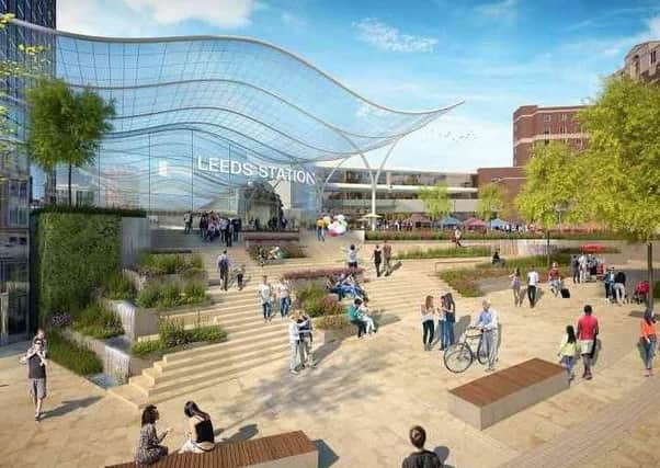 A revamped Leeds railway station is at the heart of city centre regeneration plans.