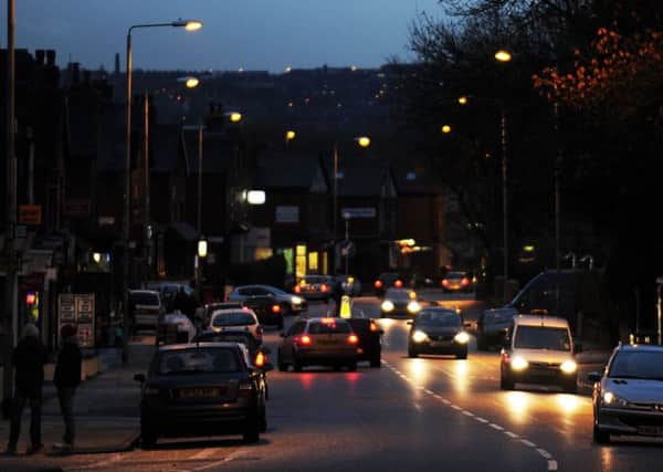 Street lighting on the streets of Beeston, Leeds.