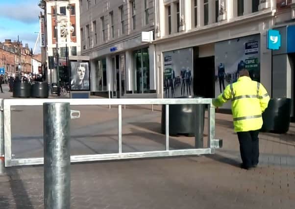 The new gate in place at Briggate