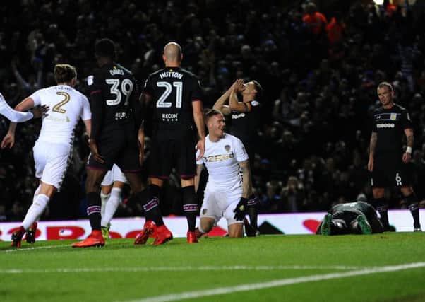 GET IN! Leeds United's Pontus Jansson celebrates his first-half header which put the home side 1-0 up. Picture: Jonathan Gawthorpe.