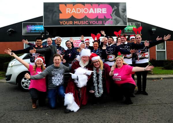 Radio Aire presenters and staff promote Mission Christmas for Kids at the Radio Aire offices, Kirkstall Road, Leeds...7th November 2017 ..Picture by Simon Hulme