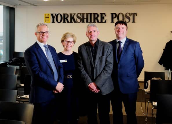 Innovation Network at the Parkinson Building, Leeds..Pictured from the left are Dave Moore, Dr Oliver Jones, Louise O'Brien and Greg Wright..6th December 2017 ..Picture by Simon Hulme