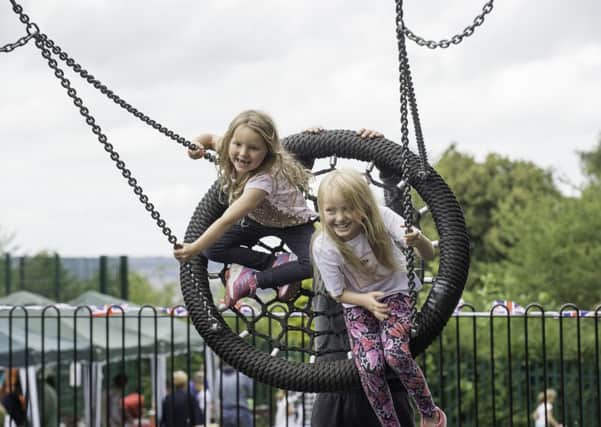 SAFE: Children enjoying the playground at Churwell Park.