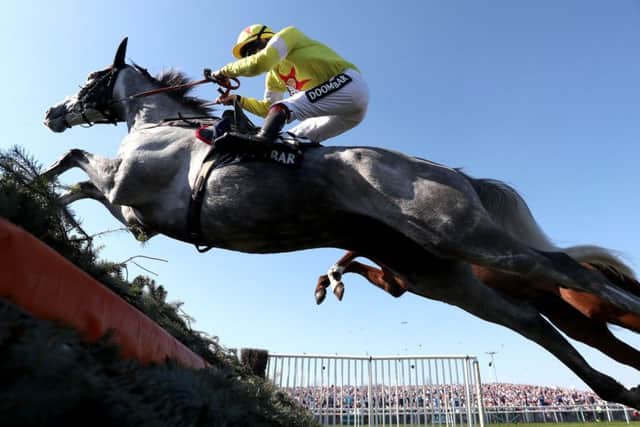 Politologue, ridden by jockey Sam Twiston-Davies during the Doom Bar Maghull Novices' Chase in April. PIC: David Davies/PA Wire