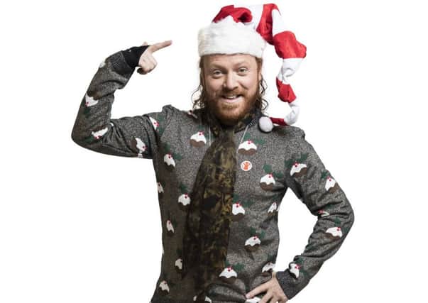 FESTIVE FANCY: Keith Lemon dons his winter woollies for charity.
