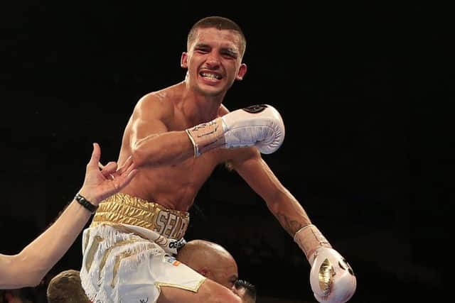 Lee Selby celebrates defeating Evgeny Gradovich back in 2015. Picture: Jonathan Brady/PA.