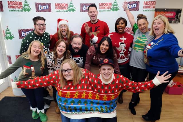 Radio Aire staff in Christmas jumpers on Christmas jumper day. 8th December 2017.Picture Jonathan Gawthorpe