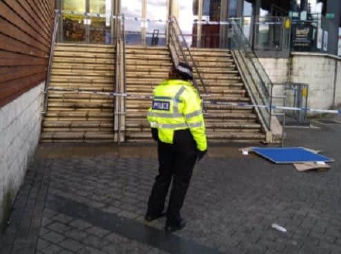 Police at the scene.
