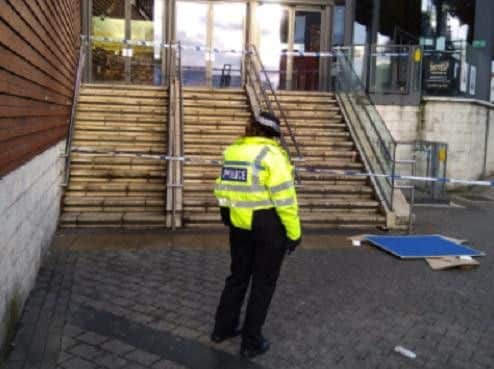Police at the scene.