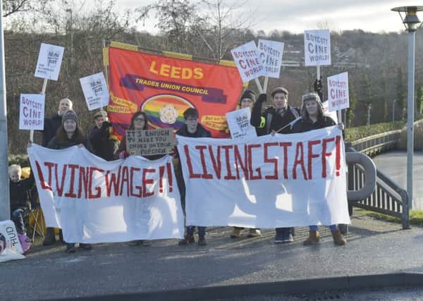 The protest by Leeds Trades Council.