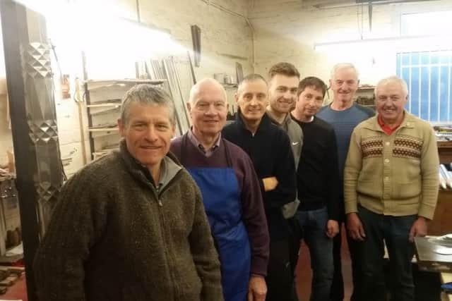 PIPE TEAM: The team (from left): Terry Shires, John, Terry Doyle, Chris Shires, Stephen Parker, Dave Reynolds and George Fowler