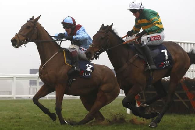 Unowhatimeanharry ridden by Barry Geraghty (right) at Ascot last December). PIC: Julian Herbert/PA Wire