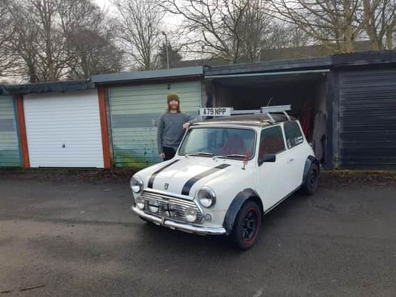 James Hornig with the classic Mini he'll be taking all the way to Mongolia and back...