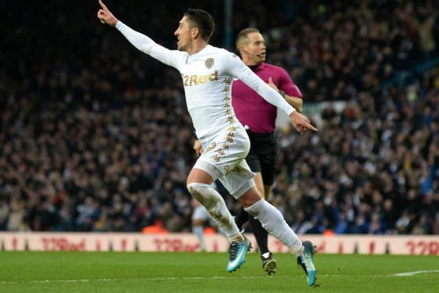 Pablo Hernandez celebrates scoring Leeds' opener. (Picture: Bruce Rollinson)
