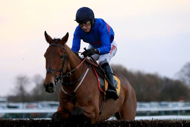 Chase The Spud in the hands of Paddy Brennan at Haydock in November. PIC: Clint Hughes/PA Wire