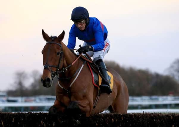 Chase The Spud in the hands of Paddy Brennan at Haydock in November. PIC: Clint Hughes/PA Wire