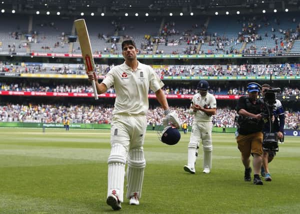 Back in form: Englands Alastair Cook walks off undefeated at the end of play after making a double century (Picture: Jason OBrien/PA)