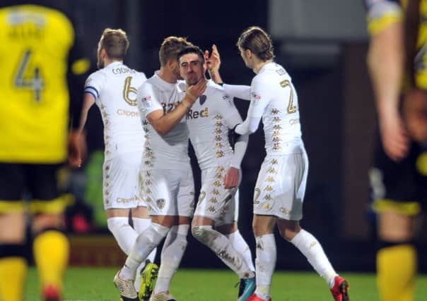 SUPERB: Leeds United's Pablo Hernnandez celebrates his stunning free-kick equaliser. Picture: Tony Johnson.