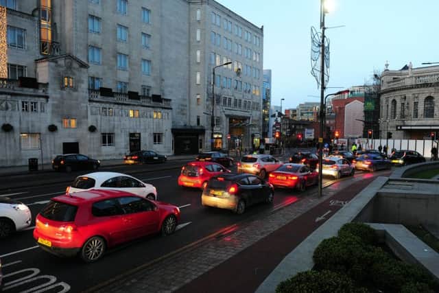 Traffic in Leeds city centre