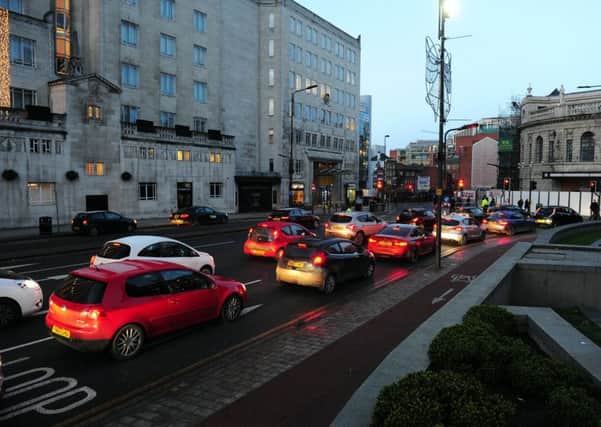 Traffic in Leeds city centre