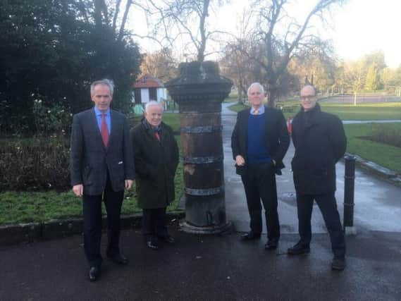 From left, Cllr Don Mackenzie, Cllr Jim Clark, Cllr John Ennis and Cllr John Mann outside the present Green Park entrance to the Valley Gardens in Harrogate.