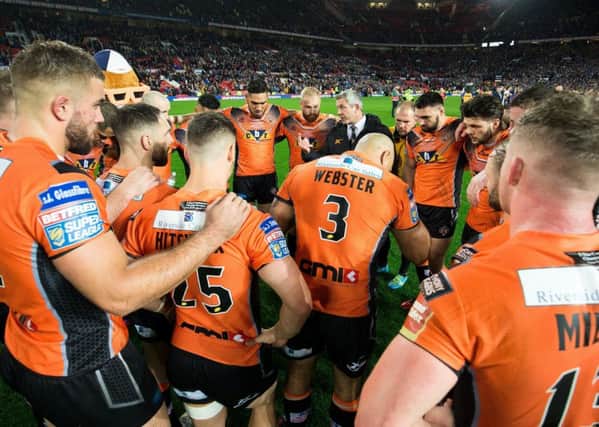 Daryl Powell talks to his side after the Grand Final defeat.