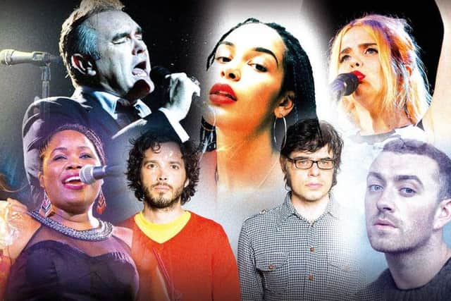 Clockwise from top left, Paul Weller, Morrissey, Jorja Smith, Paloma Faith, Sam Smith, Flight of the Conchords, Zara McFarlane and Beth Nielsen Chapman are all performing in the region this year. Montage: Graeme Bandeira