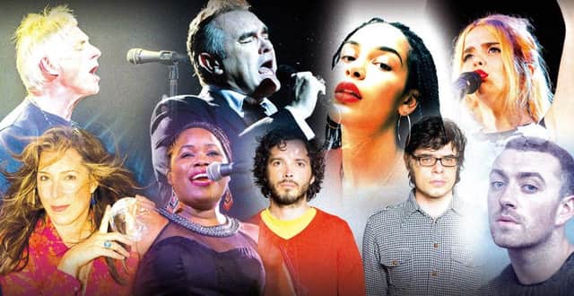 Clockwise from top left, Paul Weller, Morrissey, Jorja Smith, Paloma Faith, Sam Smith, Flight of the Conchords, Zara McFarlane and Beth Nielsen Chapman are all performing in the region this year. Montage: Graeme Bandeira
