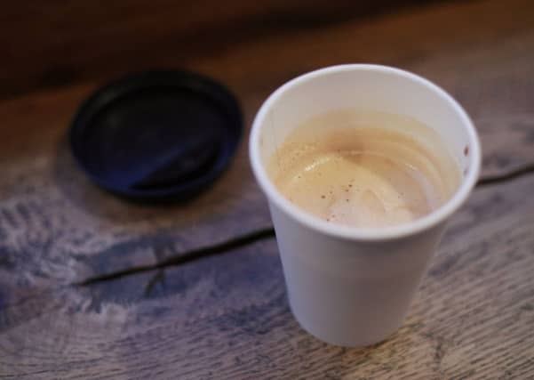 Embargoed to 0001 Friday January 5
File photo dated 05/04/17 of a coffee cup as the Environmental Audit Committee has urged that consumers should be charged a 25p "latte levy" on disposable coffee cups with the revenue used to pay for improved recycling facilities. PRESS ASSOCIATION Photo. Issue date: Friday January 5, 2018. The committee is calling on the Government to introduce a 25p charge on disposable cups on top of the price of a coffee, with the money raised used to improve the UK's reprocessing facilities and "binfrastructure" to ensure cups and other food and drink packaging is recycled. See PA story CONSUMER Cups. Photo credit should read: Yui Mok/PA Wire