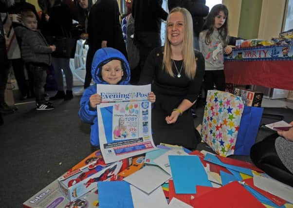 6 January 2018......    Toby Nye celebrates his 5th birthday at a party at Gotts Park in Armley. Picture Tony Johnson.