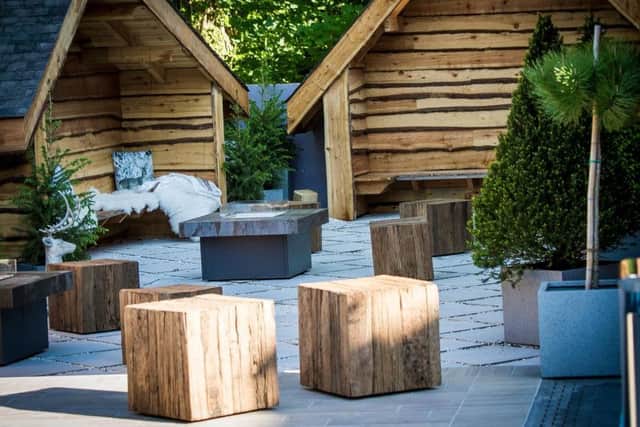 Relax in one of the Alpine lodges - even in winter you can snuggle under a faux fur wrap beside a blazing open fire.