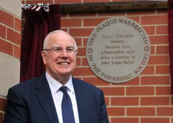 Sir Alan Langlands unveils the plaque. PIC: Tony Johnson