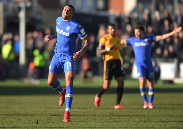 FRUSTRATED: Leeds United's Jay-Roy Grot reacts after hurting his leg. Picture by James Hardisty.