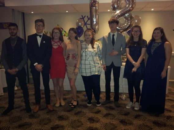 Millennium babies at their 18th birthday party pictured (from left) are Babbar Iqbal from Sheffield; John Gascoine now of Bridlington; Lucy Wilde of Garforth; Matilda Adams of Scarborough;  Aymi McGrath of Leeds; Thomas Winter of Barnsley;  Bethany Stoppard of Chesterfield and Emma Bentley of Howden.