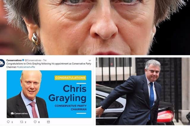 Theresa May's cabinet reshuffle has been overshadowed by the Twitter blunder which wrongly named Chris Grayling as party chairman instead of Brandon Lewis.