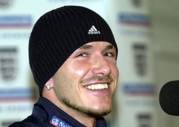 MARCH 2002: David Beckham at the press conference ahead of the Italy clash at Elland Road.