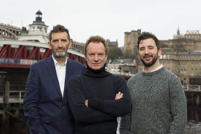 Jimmy Nail, who has pulled out of The Last Ship, at the launch event with Sting and director Lorne Campbell last year.
