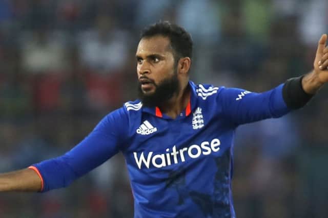 England's Adil Rashid. Picture: AP.