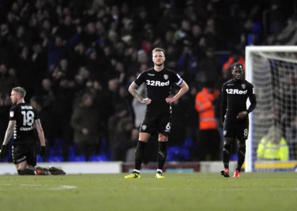 KILLER BLOW: Leeds United's players show their disappointment after Bersant Celina scores the winner at Portman Road .Picture: Simon Hulme
