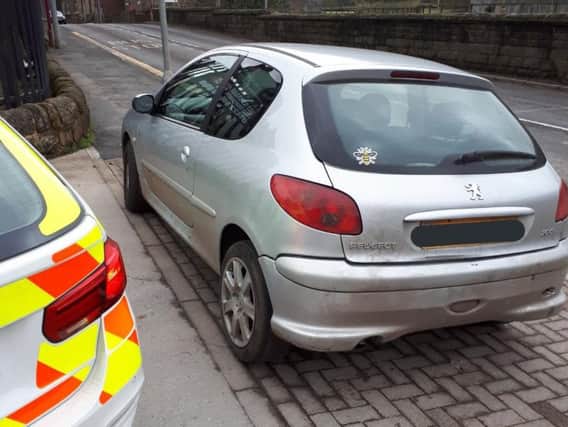 The seized 'pool car for youths' found in Todmorden, West Yorkshire