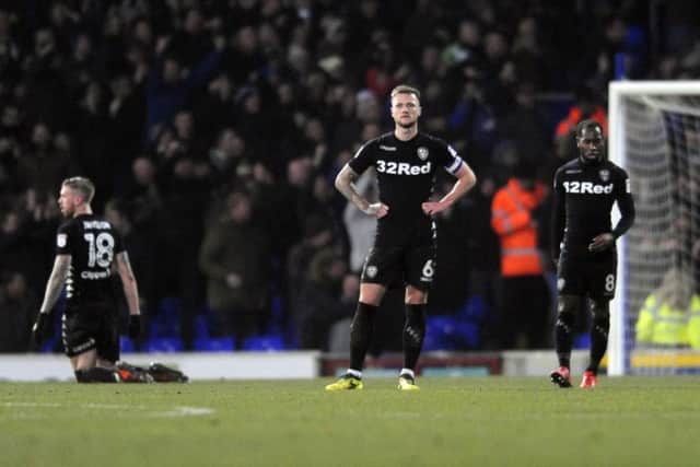 A dejected looking Leeds United defence. PIC: Simon Hulme
