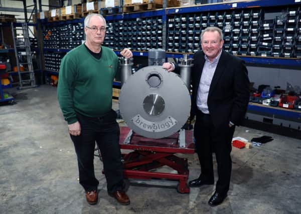 Brewology offer software, control systems and commissioning to the brewing, food, beverage and manufacturing sectors and also design and manufacture.  Pictured technical director and owner Steve Midgley and MD David Grant.
16th January 2017.