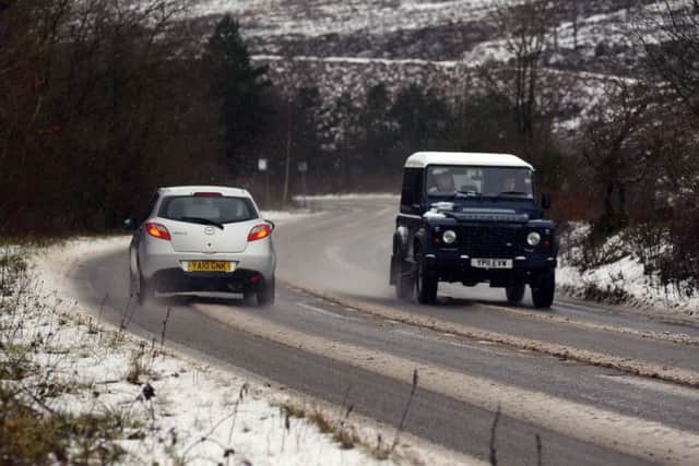 Wintery conditions in the Peak District made for difficult driving conditions on the A57 which wsa closed at Snake Pass. PIC: Scott Merrylees