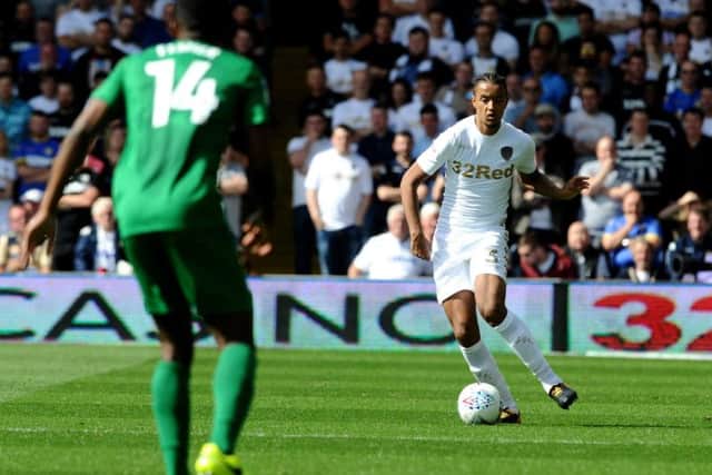 Cameron Borthwick-Jackson during his first and only league appearance for Leeds against Preston in August.