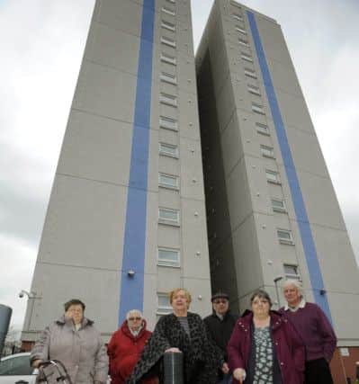 Elderly residents of Sherburn Court - a sheltered housing tower block in Leeds - which is subject to talks about new fire safety measures.  Picture: Bruce Rollinson